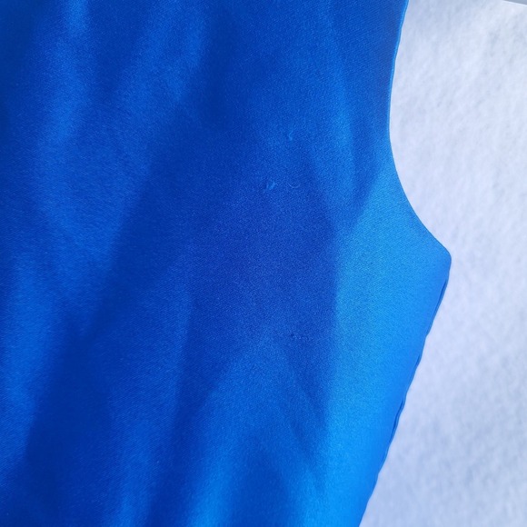 toddler girls‎ size 4 blue satiny gathered rouched long formal dress - Picture 2 of 7